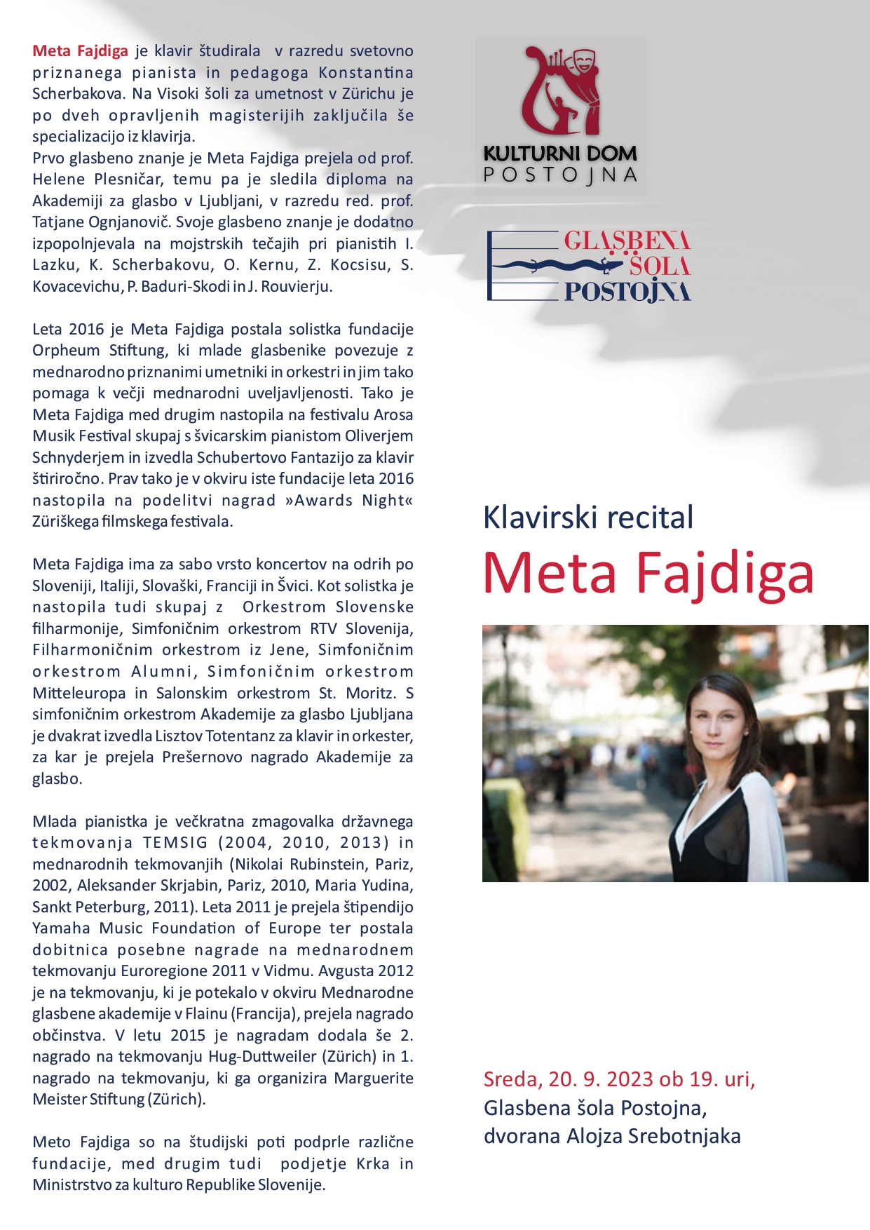 spored, koncertni list, Meta Fajdiga, 20. 9. 2023_page-0001